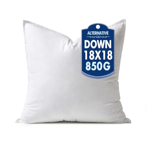 MIULEE 18x18 Inch Synthetic Down Alternative Pillow Insert | Decorative Throw Pillow 18 x 18 Inch Body Bed Sleeping Ultra Soft Fluffy Form for Sofa Couch Bed - size: 18x18Inch (pack of 1)