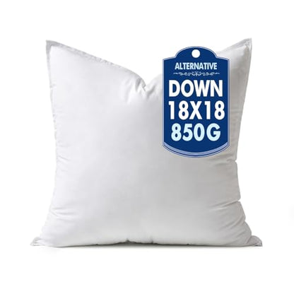 MIULEE 18x18 Inch Synthetic Down Alternative Pillow Insert | Decorative Throw Pillow 18 x 18 Inch Body Bed Sleeping Ultra Soft Fluffy Form for Sofa Couch Bed - size: 18x18Inch (pack of 1)