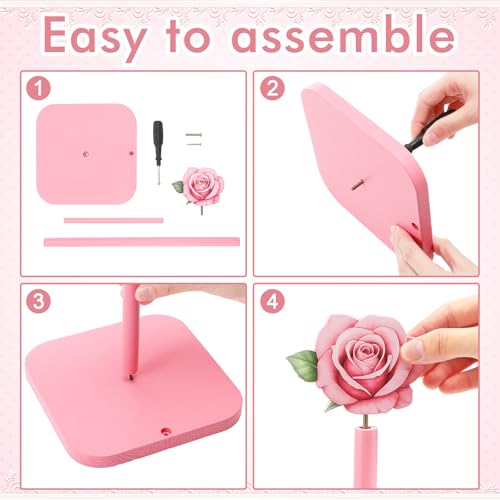 Leinuosen Pink Rose Paper Towel Holder Coquettish Cute Rose Wooden Paper Towel Holder Pink Bathroom Countertop Accessories Kitchen Roll Stand Organizer Standing Apartment Decor Housewarming Gift - style: Pink Roses
