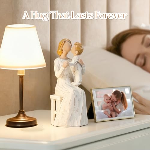Mother and Baby Figurine, New Mom Gift Resin Statue, Motherhood Sculpture, Nursery Decor, Sentimental Family Love Figurine - color: Mom Holding Baby
