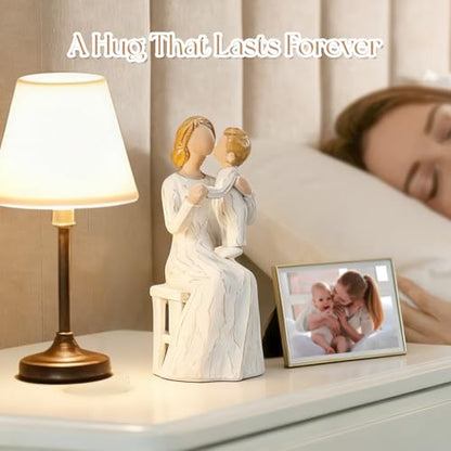 Mother and Baby Figurine, New Mom Gift Resin Statue, Motherhood Sculpture, Nursery Decor, Sentimental Family Love Figurine - color: Mom Holding Baby
