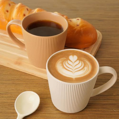 Ceramic Coffee Mugs 14 oz, Set of 6 Coffee Cups with Handle | Stoneware Mugs for Tea Milk Latte Dishwasher&Microwave Safe Multi-color Latte Mug Enamelware Mugs