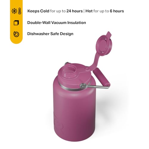RTIC Half Gallon Outback Jug, Ceramic Lined, Orchid | Stainless Steel, Insulated Water Bottle with Lid and Handle, Double Wall Vacuum Insulation - color: Orchid