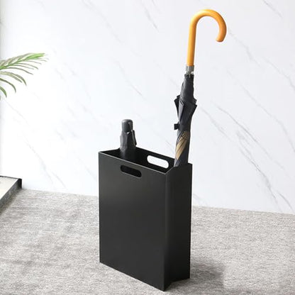 Indoor Entryway Umbrella Holder Can hold 10 umbrellas，tall Metal Large Capacity Umbrella Storage stand With removable drain tray,For Hotel,Offices,home,Commercial(Black-B) - color: Black-B