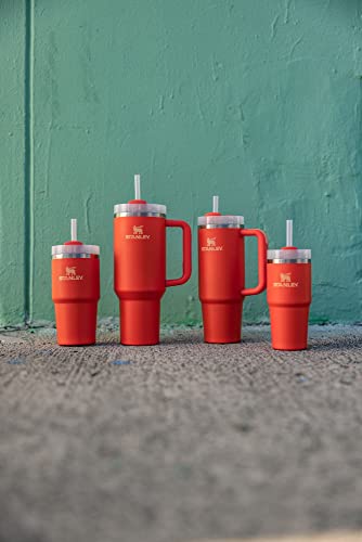 STANLEY Quencher H2.0 Flow State Tumbler, 14 oz, Tigerlily | Straw and 3-Position Lid | Cup Holder Compatible for Travel | Insulated Stainless Steel Cup | BPA-Free - color: Tigerlily, style: Classic