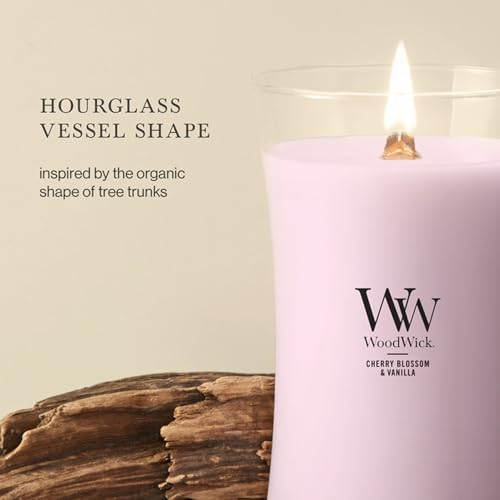 WoodWick Cherry Blossom & Vanilla Large Hourglass Scented Candle - color: Cherry Blossom & Vanilla, size: 21.5oz