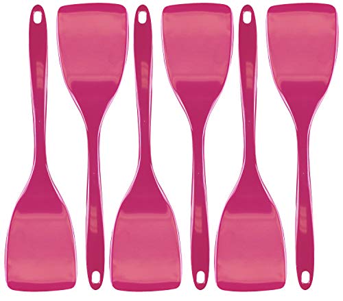Spatula, Turner for Non-stick pans, Heat Resistant, BPA Free Melamine Utensil with Ergonomic Handle, 11 inch, Set of 6 by Reston Lloyd, Magenta - color: Magenta, size: 100% Melamine Spatula, Set of 6