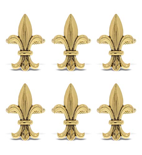 Gold Napkin Rings Set of 6 - Elegant Metal Gold Napkin Holder Ring Bands, Fancy Table Centerpiece Napkin Rings for Holiday Family Dinner, Birthday Party, Wedding Decorations - Fleur de Lis - style: Gold - Fleur De Lis