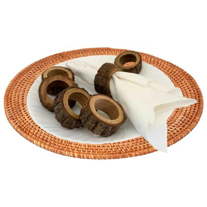 Napkin Holder Set of 12 Handmade Acacia Wood Dining Table Napkin Ring Classic Everyday Thanksgiving Holiday Christmas Festive Party Gift Farmhouse Décor - size: Rustic - Set of 12