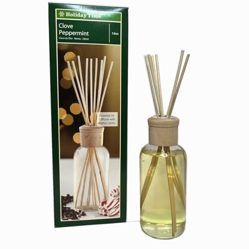 Hosley Reed Diffuser Set, 7.7 oz Clove Peppermint Scented Diffuser with Sticks Home Fragrance Reed Diffuser for Bathroom Shelf Decor for Weddings, Spa, Reiki, Meditation - color: Style13