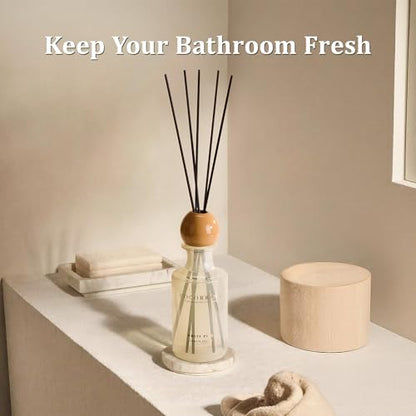 Reed Diffuser 8.5 oz Large Capacity White Pine Scent | 6 Reed Sticks, Long-Lasting, Home Fragrance Oil Diffuser for Bathroom, Bedroom & Home Décor