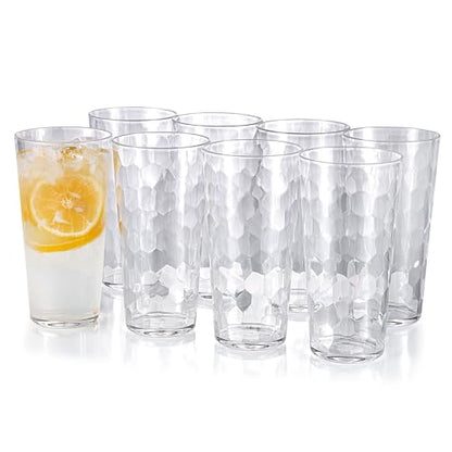 KOXIN-KARLU Mixed Drinkware 26-ounce Plastic Tumbler Acrylic Water Glasses, set of 8 Clear - color: Clear