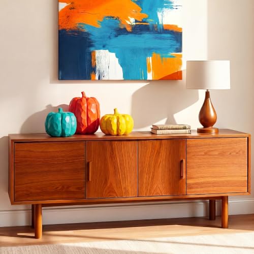 AceOrbit 3pcs Mid Century Modern Decor Fall Pumpkin Table Decor Medieval Resin Pumpkins for Fall Thanksgiving Home Tabletop, Shelf, Mantelpiece Centerpiece Autumn Harvest Party Decorations - style: Pumpkin