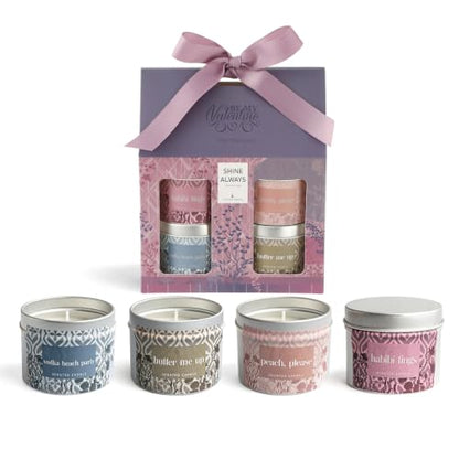 Scented Candles for Women, 4 Pcs Aromatherapy Candles with Natural Soy Wax | Candle Gift Set Long-Lasting Burn, Festive Fragrances for Christmas, Thanksgiving, Birthday & Holiday