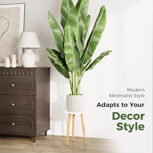 Leaf&lull Tall Plant Stand Indoor Small Plant Table | Wood Plant Stool for Large Plant, Plant Holder for Living Room Bedroom Balcony White - color: white tall