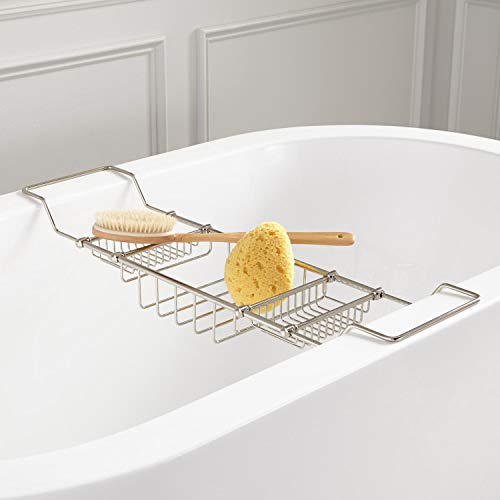 Signature Hardware 156332 Nottingham Brass Tub Caddy - color: Polished Nickel