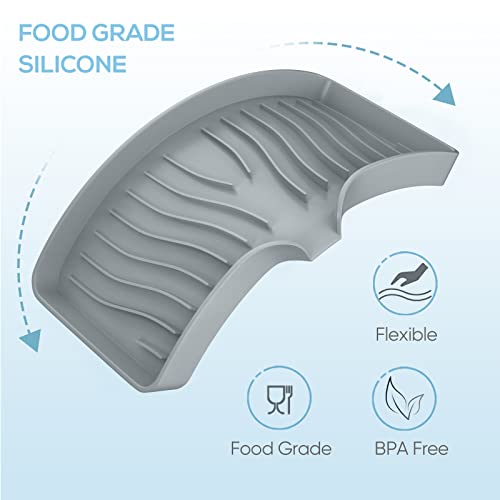 Kitchen Sink Tray,Self Draining Kitchen Soap Tray Soap Holder Silicone Sponge Holder for Kitchen Sink,Kitchen Bathroom Sink Caddy Sink Organizer for Sponge,Soap Dispenser,Dish Scrubber,Palm Brush - color: Cool Gray