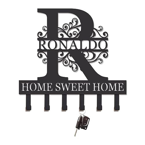 Personalized Key Holder for Wall, Key Hooks for Wall, Key Holder Coat Rack, Rustic Key Holder for Wall, Key Holder Simple and Practical Key Hooks, Key Holder Wall Hanging, Custom Name Key Rack - color: Design 11