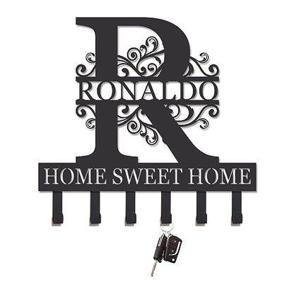 Personalized Key Holder for Wall, Key Hooks for Wall, Key Holder Coat Rack, Rustic Key Holder for Wall, Key Holder Simple and Practical Key Hooks, Key Holder Wall Hanging, Custom Name Key Rack - color: Design 11