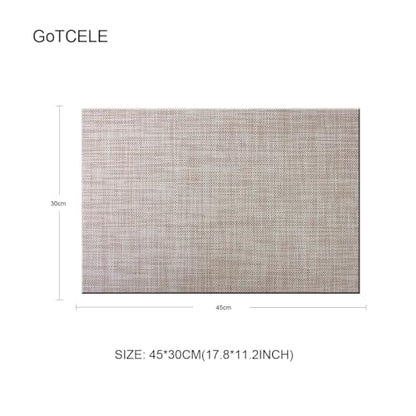 Table Mats Placemats Set of 6 Placemats Washable Easy to Clean Place Mats PVC Placemat (Beige) - color: Beige, size: placemats set of 6
