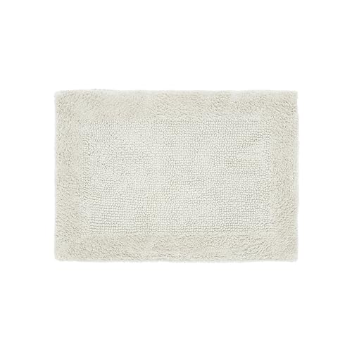 Better Trends Rectangle Bath Rug 100% Cotton Ultra Soft Water Absorbent, Reversible, Quick Dry Bath Mat, Washable Bath Mats for Bathroom, 17" x 24" Bathroom Rug Ivory Edge Collection