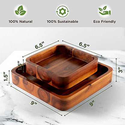 FANATU Wood Pistachio Snack Bowl with Shell Storage, Double Dish Nut Bowl | Magnetic Removable Lid Creates A Convenient Nut Serving Tray For Quick Refills, Cleanup, Movie Nights And Parties - color: Brown