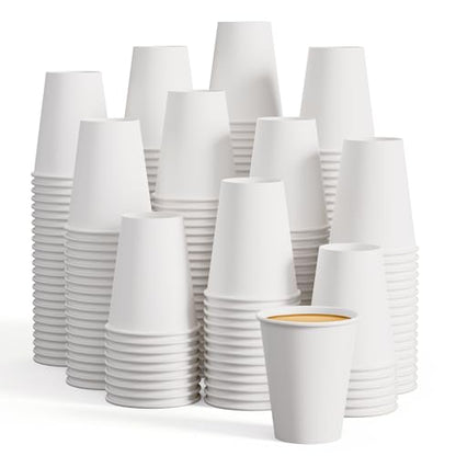 LITOPAK 240 Pack 12 oz Disposable Paper Coffee Cup, White Paper Hot Coffee Cups, Suitable for Party, Picnic, Travel, and Events - color: White-12oz