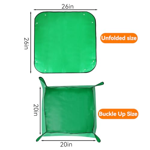 Repotting Mat for Indoor Plant Transplanting and Mess Control Thickened Waterproof Potting Tray Foldable Potting Mat Portable Gardening Mat Garden Gifts,Green (26.8"x 26.8") - size: 1 Pack - 26.8 x 26.8 Inch, Green
