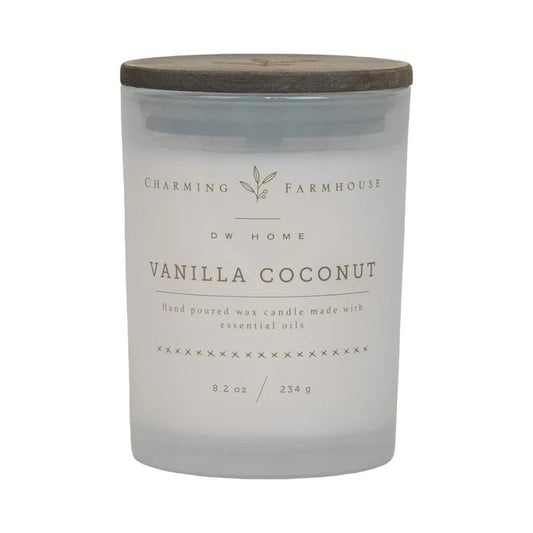 Charming Farmhouse by DW Home Fresh Cut Flowers Scented Candle, 14 oz Wooden Wick Candle, Floral Lily, Honeysuckle & Jasmine Fragrance, Decorative Wood Lid, Up to 56 Hour Burn Time - color: Fresh Cut Flowers, size: 14 oz