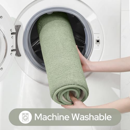 HOMEIDEAS Upgraded Bathroom Rugs Set 3 Piece, Ultra Soft Memory Foam Bath Mats, Super Absorbent Non Slip Washable U-Shaped Toilet Bath Rug (Sage Green, 17"x24"+20"x32"+U-Shaped 20"x24") - color: Sage Green