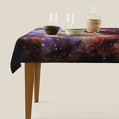 Worltoldb Galaxy Tablecloths Polyester Table Cloth for Kitchen Dinning Table Washable Table Cover for Parties Wedding Picnic - color: White7