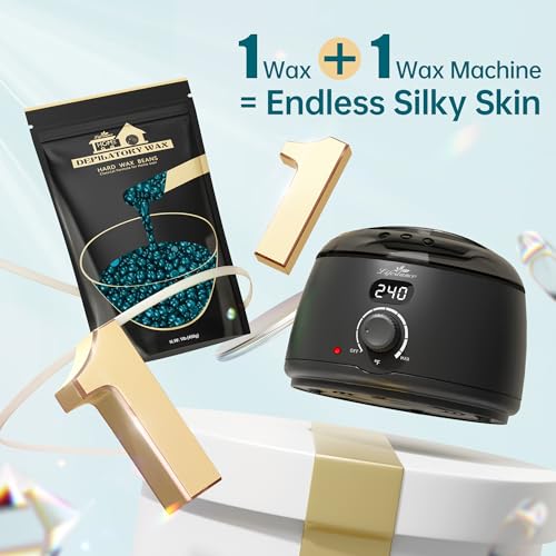 Lifestance L2 Digital Wax Warmer Machine - 500ml/14oz Fast-Heating for Hard Wax Beads, Hair Removal at Home, Professional for Brazilian, Bikini, Face, Body & Eyebrow | Hard Wax Beads, Hair Removal at Home, Professional for Brazilian, Bikini, Face, Body &