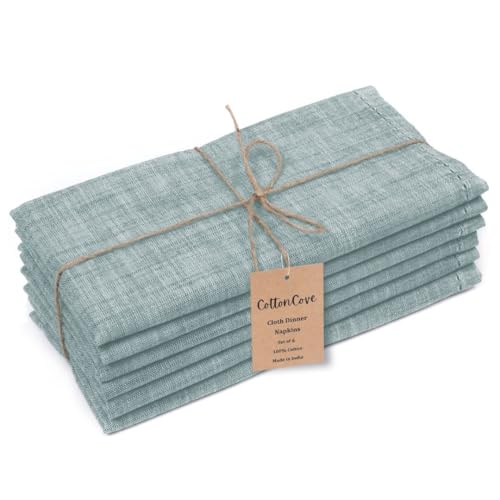 Cloth Dinner Napkins 100% Cotton Set of 6 - Soft Durable Washable - Ideal for Farmhouse Parties Wedding Christmas Easter - Perfect Everyday Use Table Cloth Napkins 18x18 Sage Green - color: Sage Green