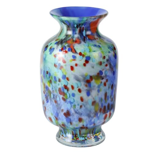 KAMMAK Colored Glass Vase, Beautiful Hand Blown Decorative Vase, Modern Art Vase for Flower Mantle Dining Table Centerpiece, Entryway Living Room Wedding Decoration, 8HPFH02053 - style: 8HPFH02053