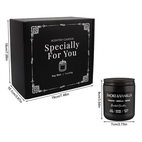 WPONSZU 4Psc Scented Candles Set,7oz Gifts for Men Aromatherapy,Soy Candle of Smokeless - Leather & Smoke, Vanilla Oakmoss, Lavender - Relaxing Fragrance for Home, Office, Yoga(Black) - color: 4Pack-Black