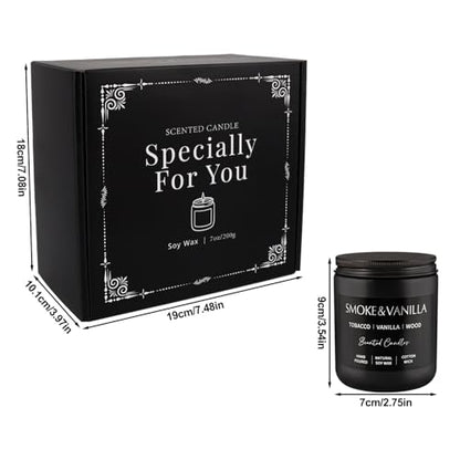 WPONSZU 4Psc Scented Candles Set,7oz Gifts for Men Aromatherapy,Soy Candle of Smokeless - Leather & Smoke, Vanilla Oakmoss, Lavender - Relaxing Fragrance for Home, Office, Yoga(Black) - color: 4Pack-Black