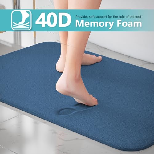 RUN HELIX Bathroom Rugs Sets 3 Piece, Soft Absorbent Memory Foam Bath Mats Set, Dry Fast Bath Mat, Machine Washable Bath Rug Set for Bathroom （Misty Blue） - color: Misty Blue