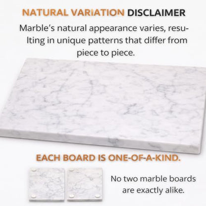Marble Cheese & Pastry Cutting Board, 16 x 12 Inch, White | Natural Carrara Marble, Serving Tray, For Dough, Bread, Pizza, Charcuterie, Heavy, Non-Slip - color: White, size: 16"L x 12"W