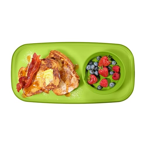 madesmart dipware Small Serving Plate, Stackable & Removable Dip Bowl for Salsa, Queso, Salad, Olives, Dishwasher & Microwave Safe, Multipurpose Plate & Bowl, Lime - color: Translucent Lime, size: Small