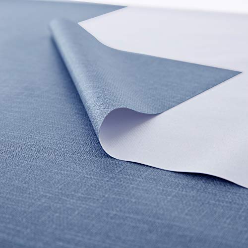 NLMUVW 48 Inch Square Vinyl Tablecloth, Heavy Duty PVC Table Cloth Small Table Cover Waterproof Wipde Clean for Kitchen Dining Picnic, Blue, 48 x 48 inch - color: Blue, size: 48" x 48" (Square)