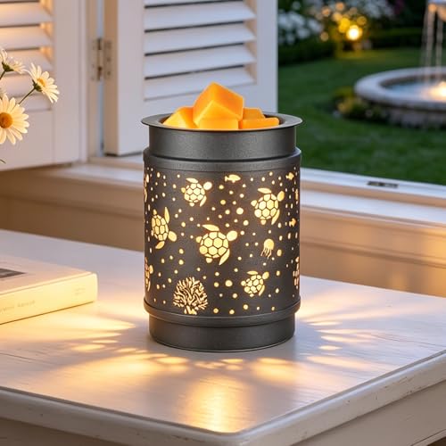 Metal Wax Warmer Electric,scentsy Wax Warmer for Scented Wax melt Warmer Candle Wax Burner, Candle Warmer,Candle Melter,for Home Office Décor and Gifts for Holiday（Sea Turtle） - color: Sea Turtle