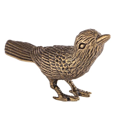 GIB Small Bird Figurine Magpie Statue Gold Brass Bird Decor for Home, 2"x4" | Solid Antique Brass, Decorative Birds Ornaments, Bronze Animal Decor for Shelves, Table, Desk, Office, Living Room, Bedroom - color: Bird