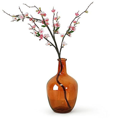 Bfttlity Amber Glass Vase for Centerpieces Table Home Room Decor, S | 10" Tall Clear Vase for Branches, Floor Brown Glass Vase - size: Small-Amber