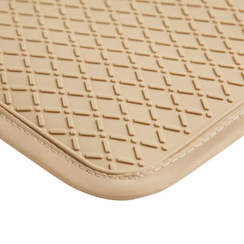 Ohocut Beige Checkered Pot Holder, Checkerboard Potholders for Kitchen, Silicone Pot Holders with Pocket for Kitchen Clearance 2 Pack Set, Hot Pads and Oven Mitts for Cooking Baking - color: Beige