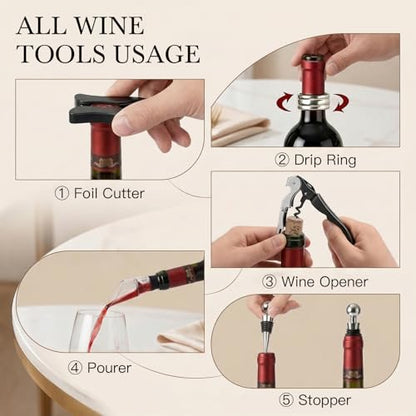Wedding/Anniversary/Engagement/Bridal Shower and Bachelorette Gifts for Couples,Bride & Newlywed, Engraved Mr and Mrs Wine Glasses with 5-Piece Wine Accessory Kit (Wreath Design) - style: Wreath Design