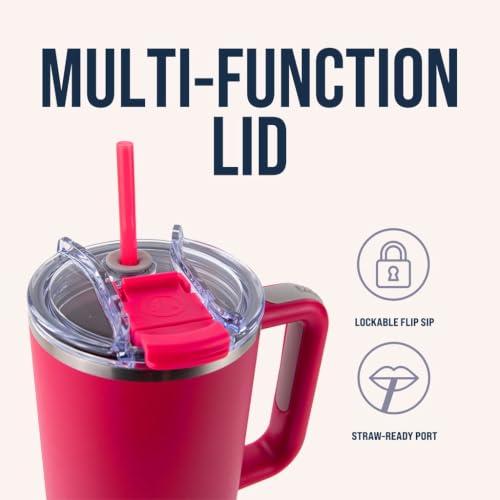 Big Swig 40oz Tumbler with Handle and Straw - Hot Pink, 40 oz Tumbler, Insulated Cup with Handle, 40oz Water Bottle with Straw, Thermal Cups, Leak Proof Lid, Travel Mugs, Stainless Steel - color: Hot Pink