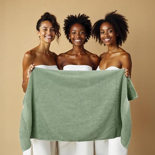 HILLFAIR Premium 600 GSM 6 Piece Towel Set- 2 Bath Towels, 2 Hand Towels & 2 Washcloths, Machine Washable, Hotel Quality, Super Soft & Highly Absorbent Cotton Towel: Sage - color: Sage, size: 6 Piece Towel Set