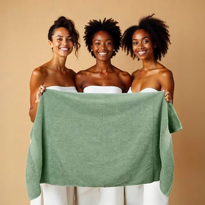 HILLFAIR Premium 600 GSM 6 Piece Towel Set- 2 Bath Towels, 2 Hand Towels & 2 Washcloths, Machine Washable, Hotel Quality, Super Soft & Highly Absorbent Cotton Towel: Sage - color: Sage, size: 6 Piece Towel Set