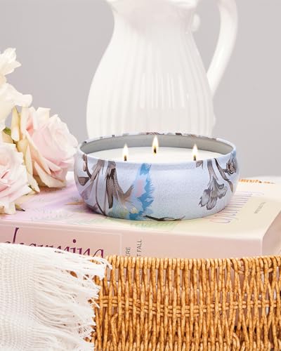 M&SENSE Happy Gardenia Scented Candles 12 oz | Triple Wick, 40 Hour Long Burn, Non-Toxic,100% Natural Soy Wax, Stress Relaxing Aromatherapy Candle Gift for Women Men - color: Happy Gardenia