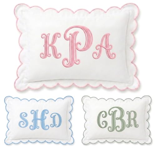 Monogram Pillow Cover, Embroidered Pillow Covers, Personalized Initials Name Pillowcase, Custom Monogrammed Baby Pillows, Couch Bed Room Pillow Case Gifts for Kids Boy Girls, Nursery Decorations - color: 04